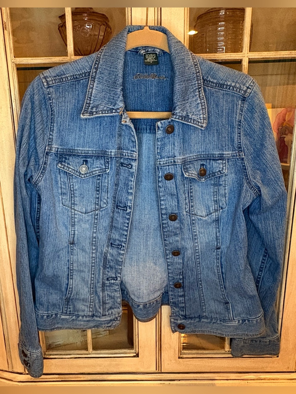 Eddie Bauer 99% Cotton Medium Blue Denim Jacket